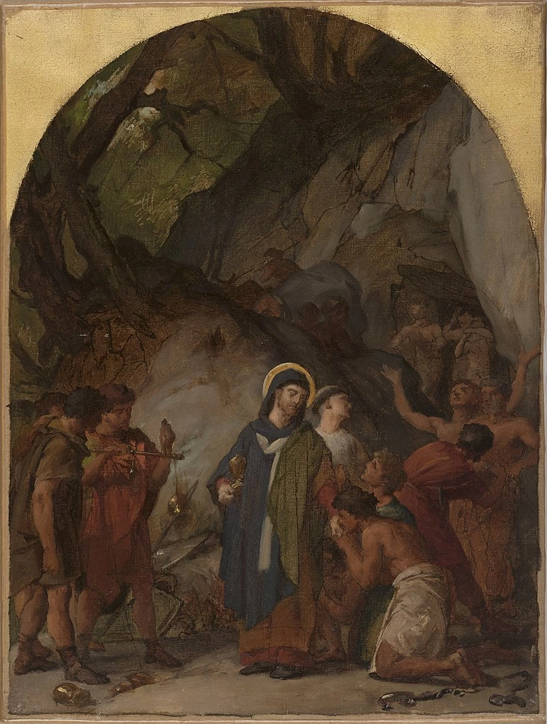 Sant'Ambrogio consegna i vasi per riscattarei prigionieri - Musée des Beaux, Arts de la ville de Paris, bozzetto per la chiesa di Milano